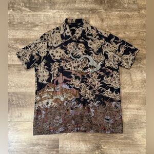 Vintage Red Dragon by Kennington Dragon Sukajan Print Hawaiian Aloha Shirt L